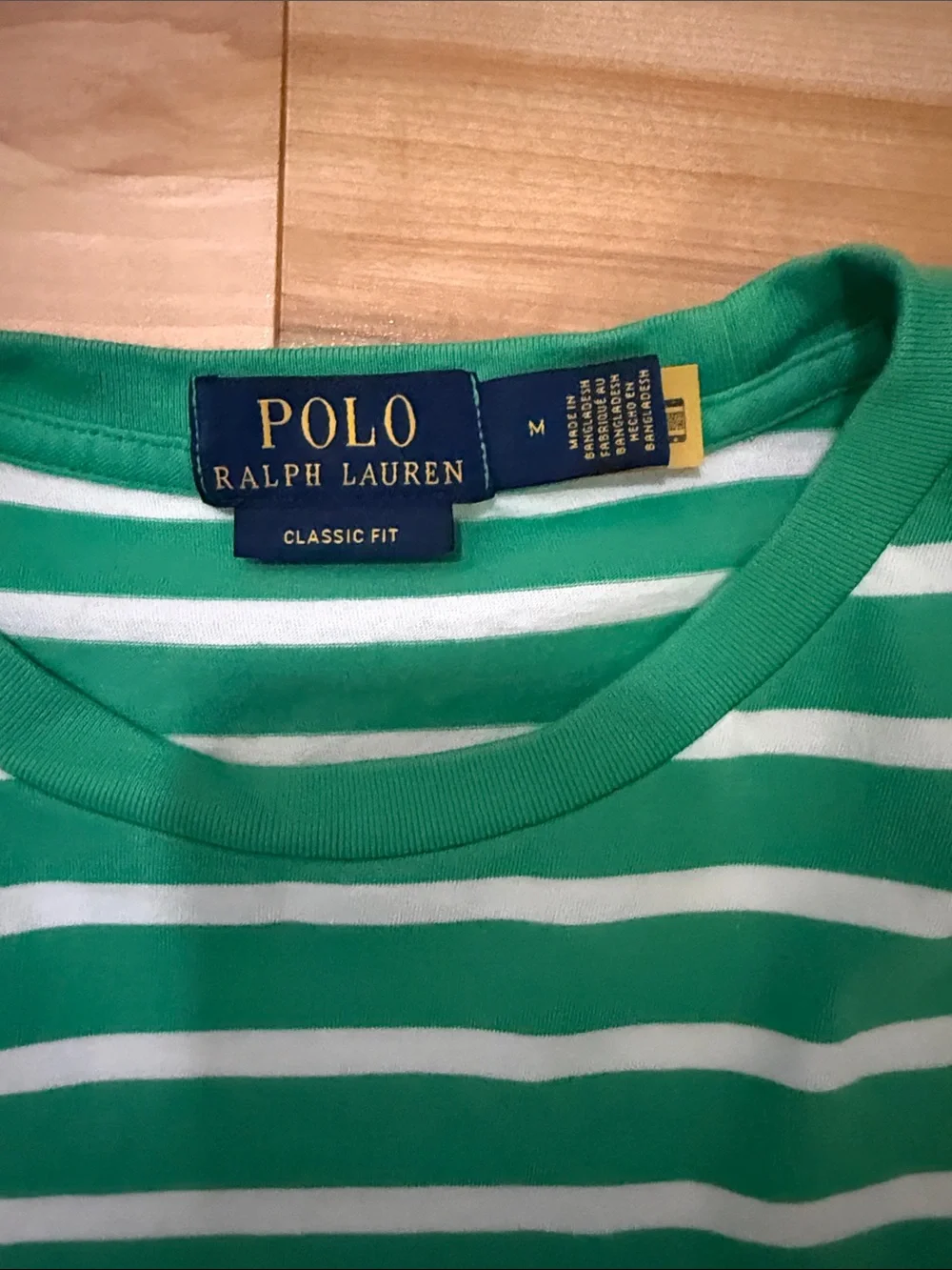 Polo by Ralph Lauren Green & White Striped Short Sleeve Tee NWOT M